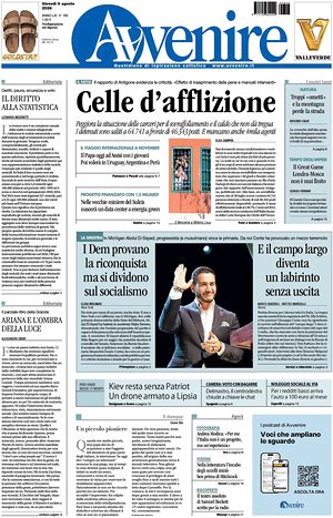 Prima pagina Avvenire di oggi - Quotidiano nazionale