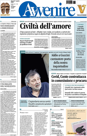 Prima pagina Avvenire di oggi - Quotidiano nazionale