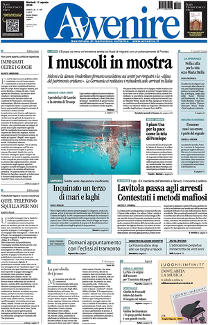Prima pagina Avvenire di oggi - Quotidiano nazionale