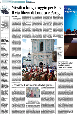 Prima pagina Avvenire di oggi - Quotidiano nazionale