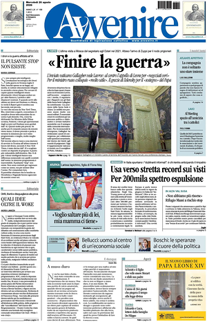 Prima pagina Avvenire di oggi - Quotidiano nazionale