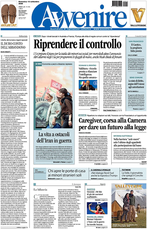 Prima pagina Avvenire di oggi - Quotidiano nazionale