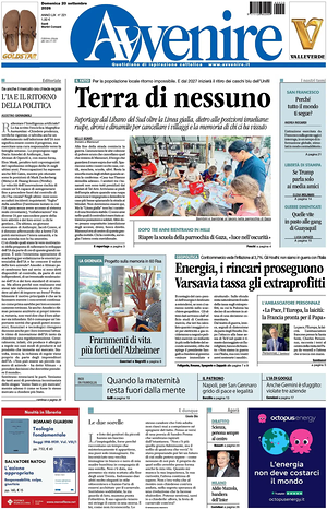 Prima pagina Avvenire di oggi - Quotidiano nazionale