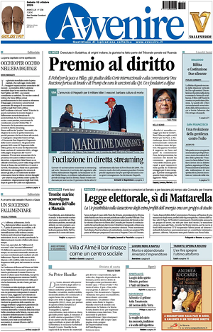 Prima pagina Avvenire di oggi - Quotidiano nazionale