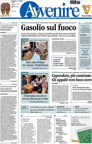 Prima pagina Avvenire di oggi - Quotidiano nazionale