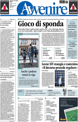 Prima pagina Avvenire di oggi - Quotidiano nazionale