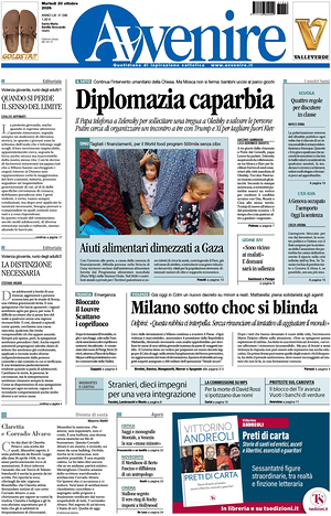 Prima pagina Avvenire di oggi - Quotidiano nazionale