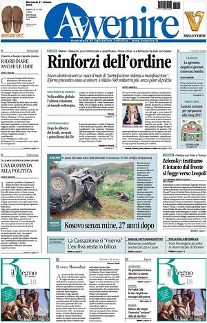 Avvenire prima pagina