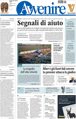 Prima pagina Avvenire di oggi - Quotidiano nazionale