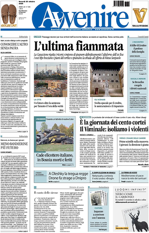 Prima pagina Avvenire di oggi - Quotidiano nazionale