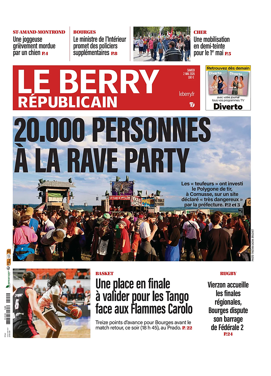 Une de Le Berry Républicain du jour - Presse 2 mai 2026