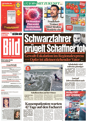 Prima pagina Bild di oggi - Quotidiano estero