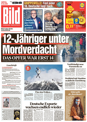 Prima pagina Bild di oggi - Quotidiano estero