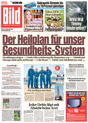 Prima pagina Bild di oggi - Quotidiano estero