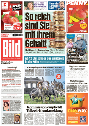 Prima pagina Bild di oggi - Quotidiano estero