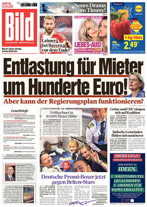 Prima pagina Bild di oggi - Quotidiano estero