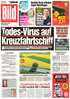 Prima pagina Bild di oggi - Quotidiano estero