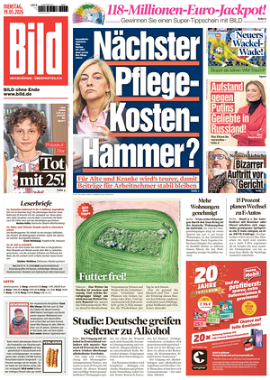 Prima pagina Bild di oggi - Quotidiano estero