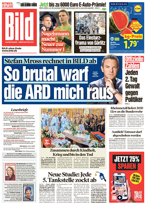 Prima pagina Bild di oggi - Quotidiano estero
