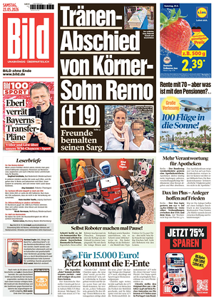 Prima pagina Bild di oggi - Quotidiano estero