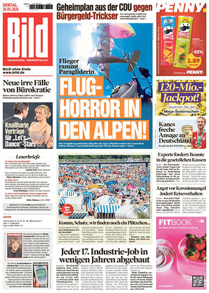 Prima pagina Bild di oggi - Quotidiano estero