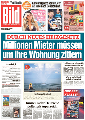 Prima pagina Bild di oggi - Quotidiano estero