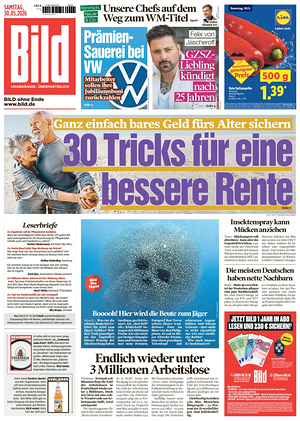 Prima pagina Bild di oggi - Quotidiano estero