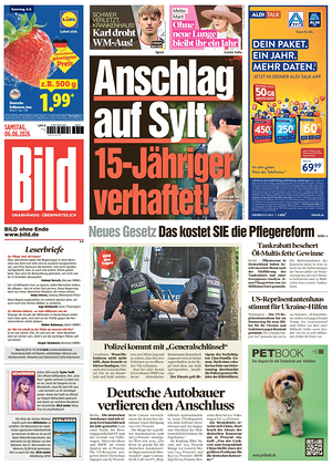 Prima pagina Bild di oggi - Quotidiano estero