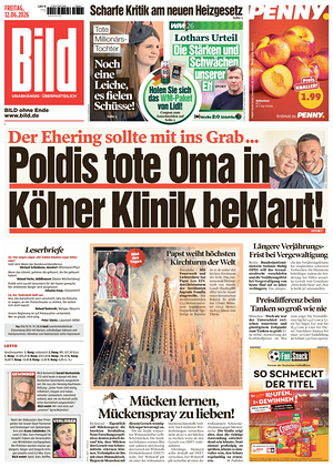 Prima pagina Bild di oggi - Quotidiano estero