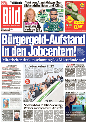 Prima pagina Bild di oggi - Quotidiano estero