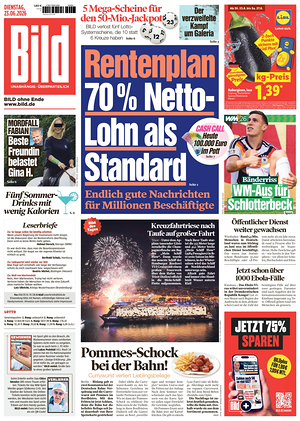Prima pagina Bild di oggi - Quotidiano estero