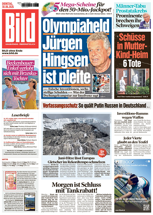 Prima pagina Bild di oggi - Quotidiano estero