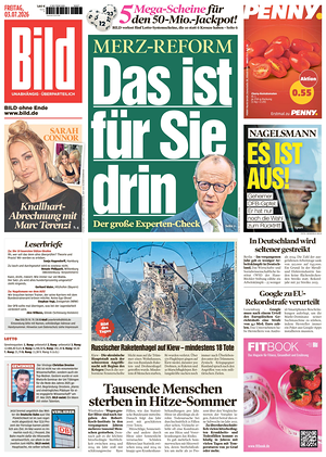 Prima pagina Bild di oggi - Quotidiano estero