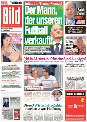 Prima pagina Bild di oggi - Quotidiano estero