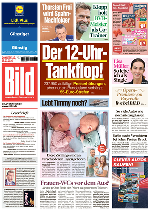 Prima pagina Bild di oggi - Quotidiano estero
