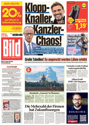 Prima pagina Bild di oggi - Quotidiano estero