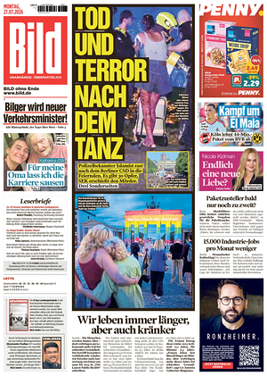 Prima pagina Bild di oggi - Quotidiano estero