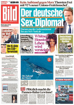 Prima pagina Bild di oggi - Quotidiano estero