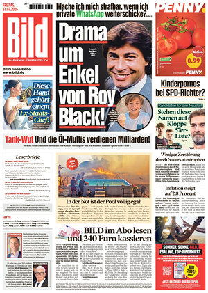 Prima pagina Bild di oggi - Quotidiano estero
