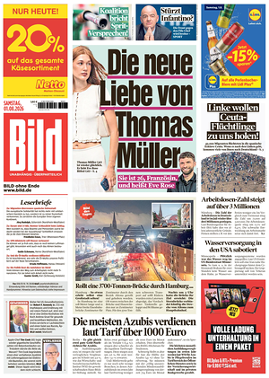 Prima pagina Bild di oggi - Quotidiano estero