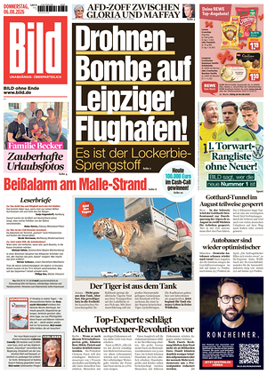 Prima pagina Bild di oggi - Quotidiano estero