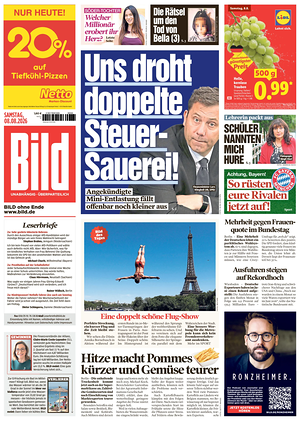 Prima pagina Bild di oggi - Quotidiano estero