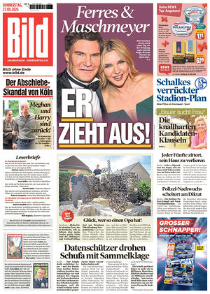 Prima pagina Bild di oggi - Quotidiano estero