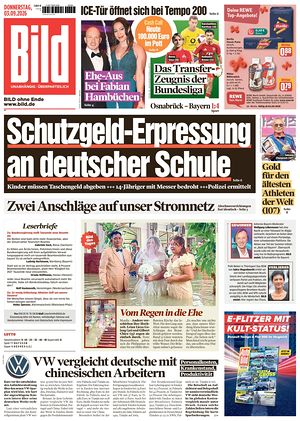 Prima pagina Bild di oggi - Quotidiano estero