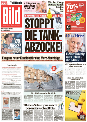 Prima pagina Bild di oggi - Quotidiano estero