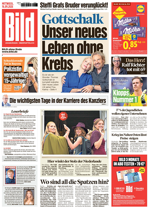 Prima pagina Bild di oggi - Quotidiano estero