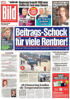 Prima pagina Bild di oggi - Quotidiano estero