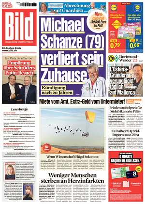 Prima pagina Bild di oggi - Quotidiano estero
