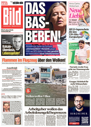 Prima pagina Bild di oggi - Quotidiano estero