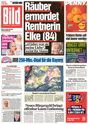 Prima pagina Bild di oggi - Quotidiano estero